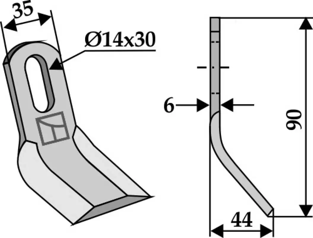 Y-Messer 90x35mm